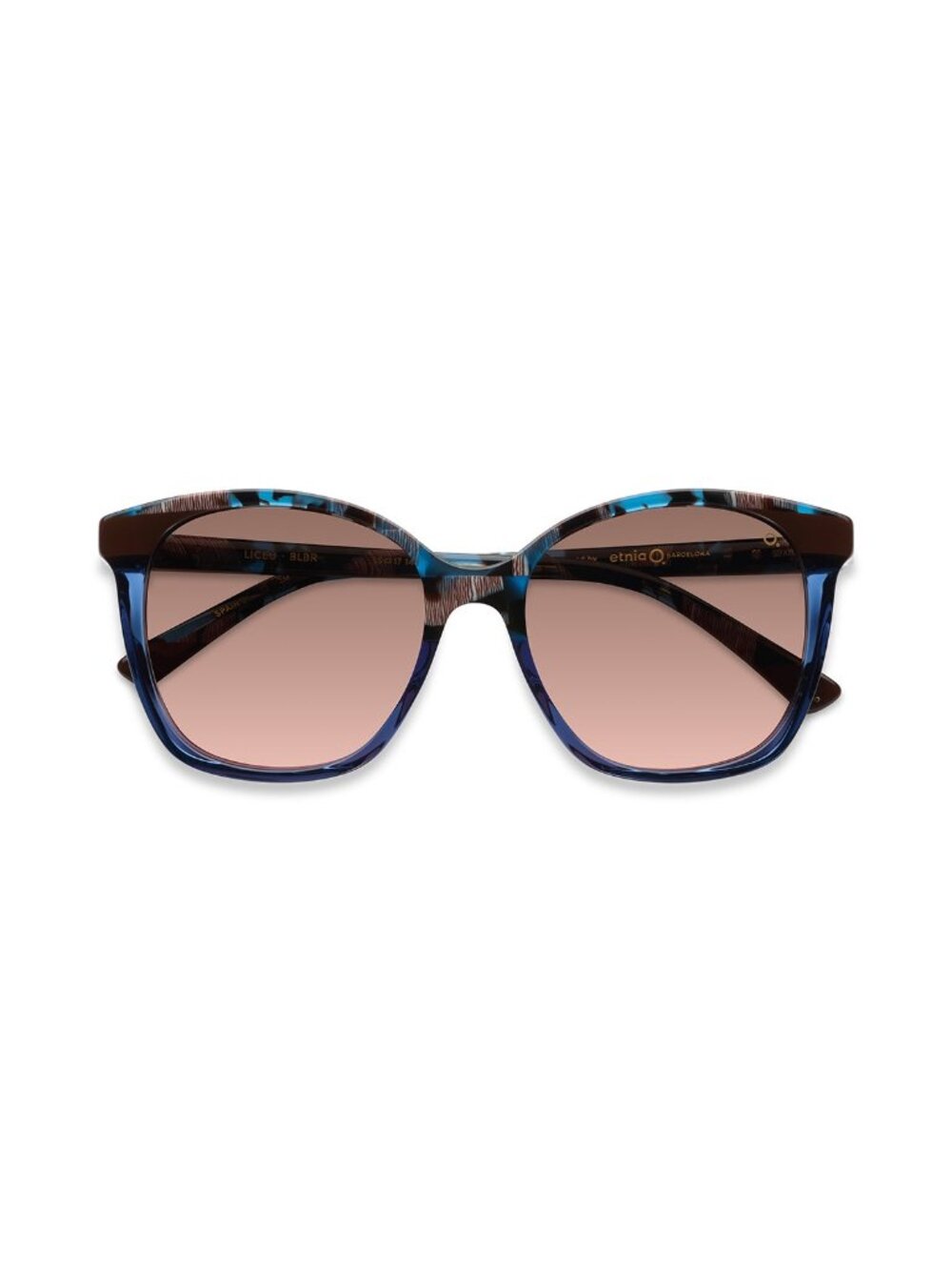 New Etnia Barcelona Women's Sunglasses Blue Acetate Frame LICEU BLBR 55
